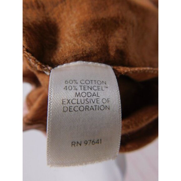 J Jill Petite Boho Sleeveless Tassel Top S Brown Pink Palm Print - Picture 9 of 11